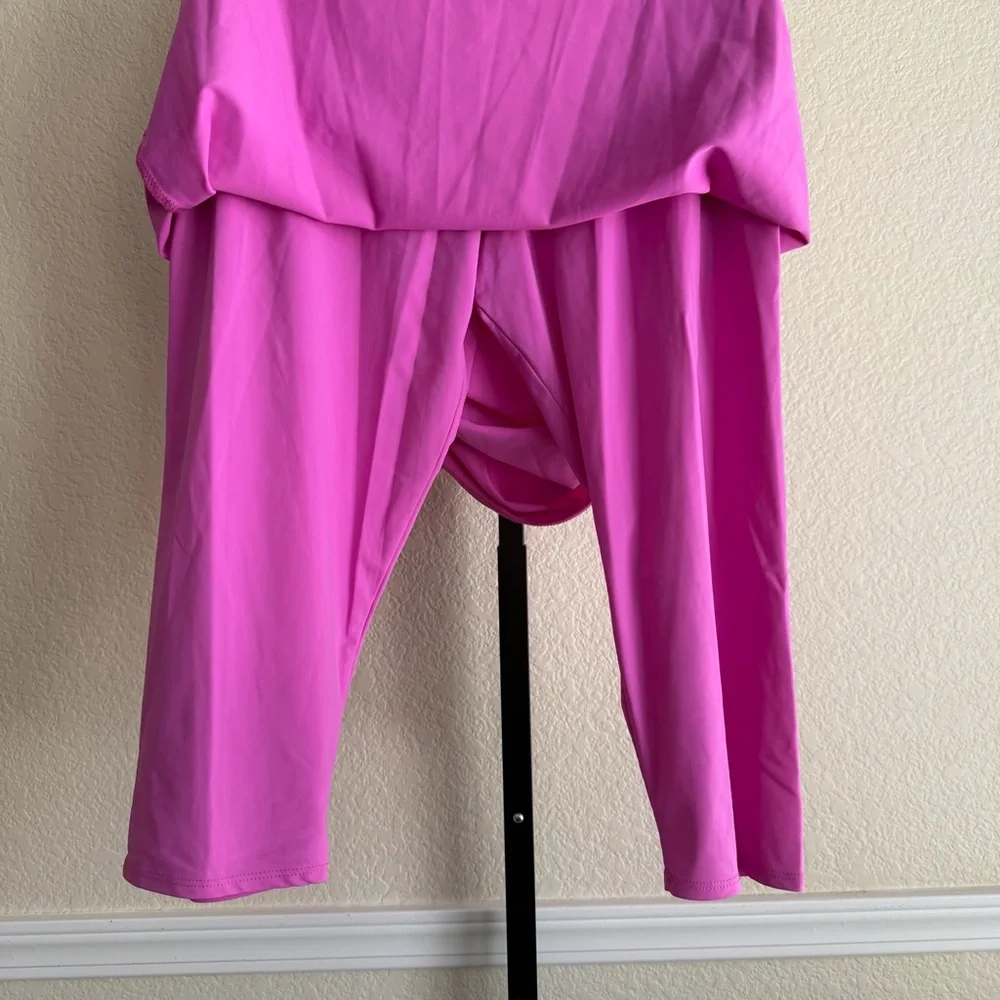 Women’s Pink Purple XL 1X Comfy Workout Athletic Modest Stretchy Leggings Skirt - Picture 3 of 10